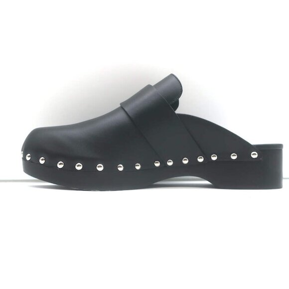 Hermes Calya Studded Clog Mules Black Leather Size 39 - Picture 9 of 13